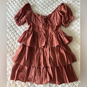 Altar’d state maroon corset dress.